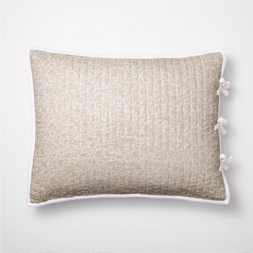 Standard Decorative Border Cotton-Slub Quilt Sham Neutral Threshold Studio McGee